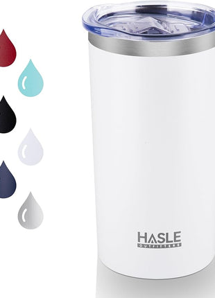 HASLE OUTFITTERS 12 oz Skinny Tumbler, Stainless Steel Insulated Slim Tumbler with Lid, Reusable Double Wall Travel Coffee Mug, Durable Powder Coated Travel Water Cup(White,1)