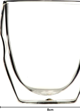Moderna Artisan Series Double Wall 8 oz Beverage Glasses - Set of 8 Drinking Glasses