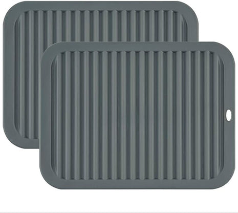 Smithcraft Silicone Trivets for Hot Dishes, Pots and Pans, Hot Pads for Kitchen, Heat Resistant Mat Quartz Countertops, Silicone Mats for Kitchen Counter, Table Pot Holders Trivet mat Set 2 Dark Grey