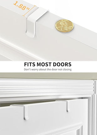 Moforoco White Narrow 9-Tier Over The Door Pantry Organizer, Pantry Organization and Storage, Metal Hanging Basket Wall Spice Rack Seasoning Shelves, 12.2"