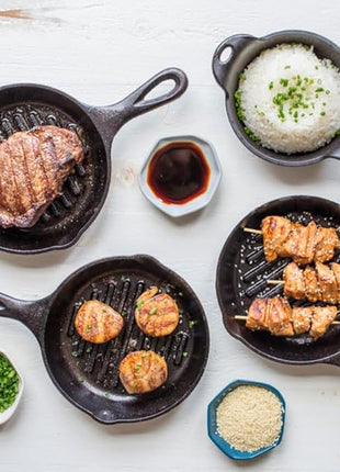 Lodge Cast Iron Grill Pan, 6.5 Inch, Black