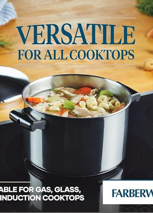 Farberware Classic Stainless Steel Cookware Pots and Pans Set, 15-Piece,50049,Silver