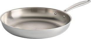 Tramontina Signature Tri-Ply Clad Stainless Steel 12-Inch Large Frying Pan, Induction-Ready Skillet, Dishwasher-Safe, NSF-Certified, Made in Brazil