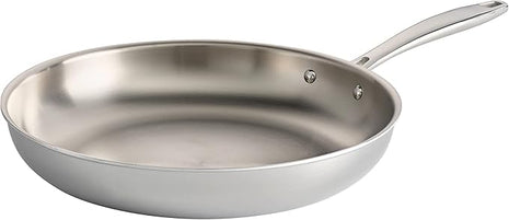 Tramontina Signature Tri-Ply Clad Stainless Steel 12-Inch Large Frying Pan, Induction-Ready Skillet, Dishwasher-Safe, NSF-Certified, Made in Brazil
