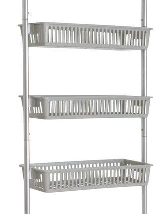 Smart Design Over-the-Door Organizer for Storage – Perfect for Pantry Organization, Bedroom, Bathroom Storage, Playroom, or Kitchen - Adjustable Steel Frame with 6 Baskets & Wall Mount – Grey …