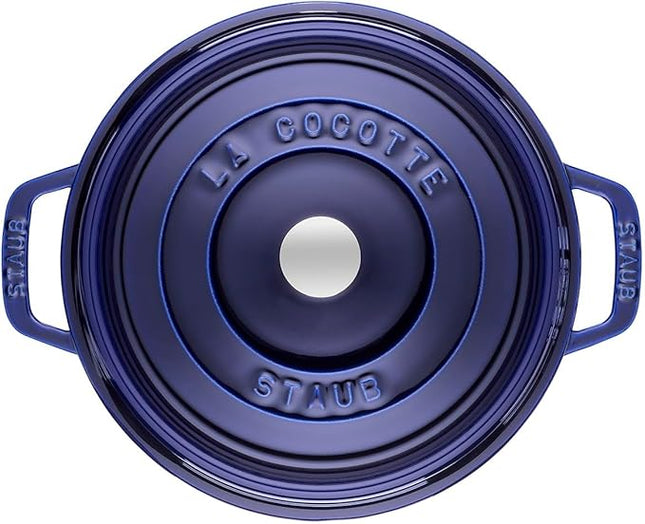 STAUB Cast Iron Roaster/Cocotte, Round, 5 L, Dark Blue, 26 cm