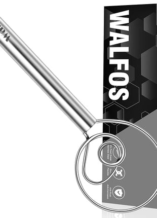 Walfos Danish Dough Whisk, Rustproof Stainless Steel Bread Whisk, Quick Mixing Bread Mixer, Dutch Dough Whisk for Cooking, Blending, Whisking, Stirring, Sourdough, Pizza, Pastry, Cake Batter…