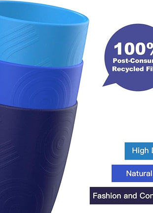 Homienly Glasses Drinking Set Premium Wheat Straw Cups Set of 6 Alternative to Plastic Cups Unbreakable Water Tumblers Reusable Cups for Kitchen Dishwasher Safe Water Glasses(12 OZ Blue Sky)