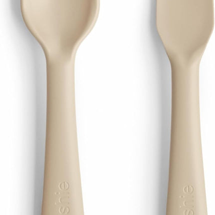 mushie Flatware Fork and Spoon Set For Kids | Made in Denmark (Vanilla)