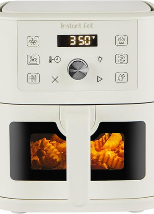 Instant Pot 4Qt VORTEX 6-in-1 Mini Air Fryer, Custom Program Options, Air Fry, Broil, Roast, Dehydrate, Bake, Reheat, Sea Salt, 4 Quarts