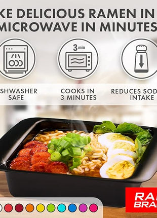 Rapid Ramen Cooker | Microwavable Cookware for Instant Ramen | BPA Free and Dishwasher Safe | Perfect for Dorm, Small Kitchen or Office | Blue, 2 Pack