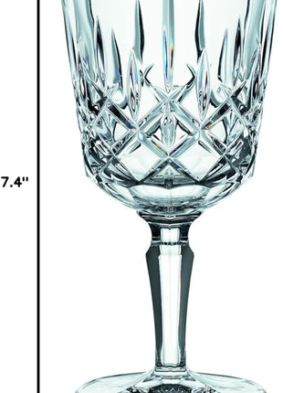 Nachtmann Noblesse 12 Oz. All Purpose Glasses, Set of 4 – 7.4" Crystal Drinkware with Elegant Cut Design, Modern Barware Glasses for Wine, Cocktails & Water, Lead-Free – Stylish Bar & Dining Set