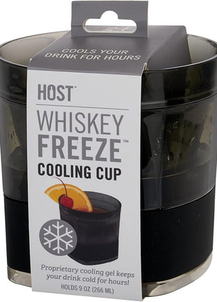 Host Freeze Cooling cup, Old Fashioned Glass with Silicone band for Bourbon, Scotch, and Whiskey, whisky gifts for men, Set of 1, Smoke