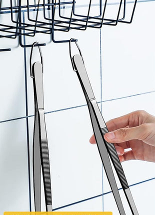 JETKONG 2 Pcs 12-Inch Food Tweezer Tongs, Stainless Steel Kitchen Tweezer Cooking Tweezers (Black)