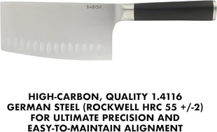 Babish 6.5-Inch Forged Cleaver Knife – High-Carbon 1.4116 German Steel Full Tang Kitchen Knife for Heavy-Duty Chopping and Slicing