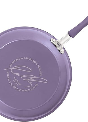 Rachael Ray Cucina Nonstick Cookware Pots and Pans Set, 12 Piece, Lavender Purple