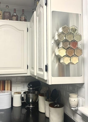 Gneiss Spice Stainless Finish Wall Plate Base for Magnetic Spice Jars, Medium 10x12 Inches (Jars Not Included)