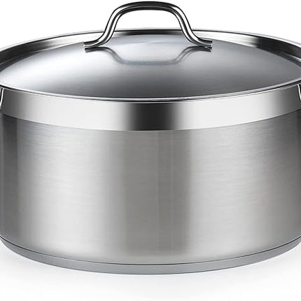 Cooks Standard Dutch Oven Casserole with Lid, 9 Quart Professional Stainless Steel Stockpots, Silver
