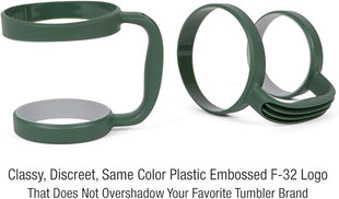 F-32 Handle - 19 COLORS - 30oz Size - Compatible with 30 oz YETI and 30 oz. OZARK TRAIL Tumbler Travel Mug - BPA FREE (30OZ, HUNTER GREEN, 1 Count (Pack of 1))