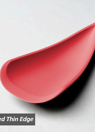 Silicone Spatula Spoon, Great for Both Cooking and Serving Durable BPA-Free Matte Black Silicone, Seamless Design, Safe for Nonstick Cooking Surfaces, 2-Pcs, Red