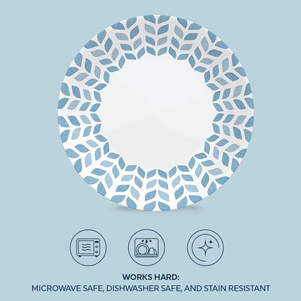 Corelle Global Collection Vitrelle 6-Piece Dinner Plate Set, Triple Layer Recycled Glass, Lightweight Eco-Friendly Round 10-1/4-Inch Plates Set, Northern Pines