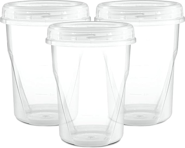 (32 Ounce 10 Pack) Clear Twist cap Containers With Screw on Lids Twist Top Food Storage Freezer Containers
