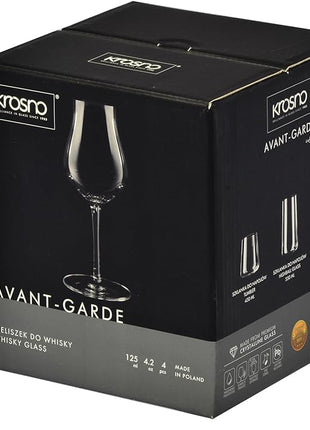 Krosno Brandy & Cognac Snifter Glasses Rum Tasting Gift Set | Set of 4 | 3.7 oz | Avant-garde Collection | For Home, Restaurants & Kitchen | Dishwasher Safe | Lead-Free Crystal Glass