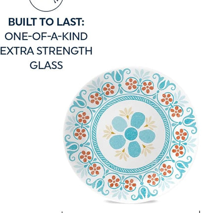 Corelle Vitrelle 6-Piece (6.75") Salad Appetizer Plates Set, Triple Layer Glass and Chip Resistant, Lightweight Round 6-3/4-inch Plates, Terracotta Dreams