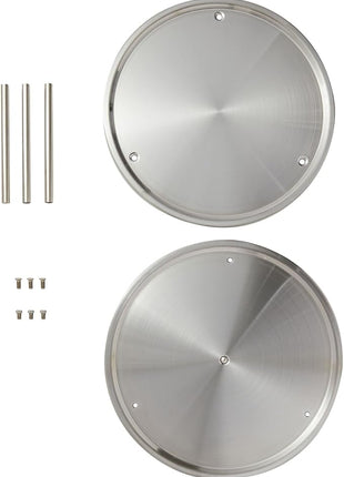 Juvale 2-Tier Lazy Susan Spice Rack Organizer for Cabinet - 10.5 in, Stainless Steel - Kitchen Countertop Organizer & Spice Carousel for Pantry Organization