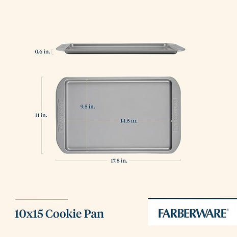 Farberware Nonstick Bakeware, Nonstick Cookie Sheet / Baking Sheet - 10 Inch x 15 Inch, Gray