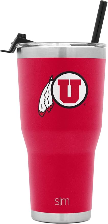 Simple Modern Officially Licensed Collegiate Utah Utes Tumbler with Straw and Flip Lid | Insulated Stainless Steel 30oz Thermos | Cruiser Collection | University of Utah