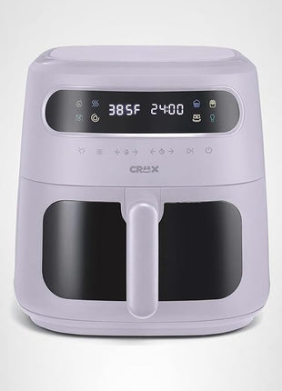 CRUX x Marshmello 8.0 QT Digital Air Fryer with TurboCrisp Technology, Touch Screen Temperature Control, Timer and Auto Shut-off, Fully Programmable, Silicone Liner Included, Lavender