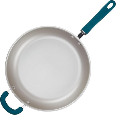 Rachael Ray Create Delicious Deep Nonstick Frying Pan / Fry Pan / Skillet - 12.5 Inch, Blue