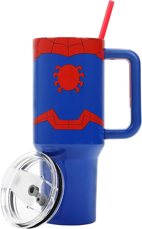 Bioworld Marvel Spider-Man Costume 40 Oz Stainless Steel Tumbler With Handle-OSFA