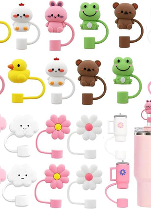 22P Straw Cover for Stanley Cup, Silicone Straw Topper for Stanley Cup 30&40oz with Tumblers, 10mm 0.4in Lid Accessories (Reusable)