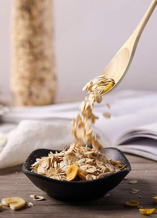 AOOSY Wooden Spoons for Cooking, 9 Inches 6 Pieces Japanese Natural Ellipse Wooden Spoon Set for Cooking Mixing Stirring Honey Tea Soda Dessert Coconut Bowl Nonstick Pots Kitchen