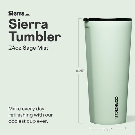 Corkcicle Classic Tumbler - Keeps Drinks Cold for 9 Hours & Hot for 3 - Triple-Insulated Stainless Steel - Holiday Tumbler Gift - 24 oz - Sage Mist