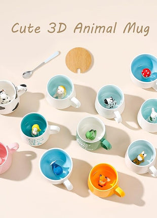 BigNoseDeer Mushroom Mug Cute mugs with 3D Mushroom Inside Ceramic Coffee Mugs Cute Gifts Birthday Gifts Gifts for Women 13oz