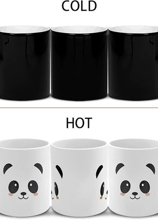 Heat Changing Mug, Funny Panda Color Changing Ceramic Coffee Mug,11 oz Heat Sensitive Magic Cup Xmas Gift for Mom Sisters Girlfriends Friends, Cute Birthday Christmas Gift for Women Men Kids