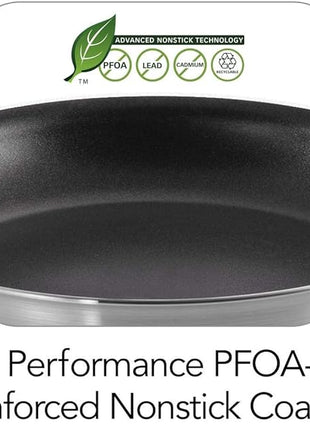 Tramontina Professional 10-Inch Non Stick Frying Pan, Heavy-Gauge Aluminum Skillet with Reinforced Nonstick Coating, Red Handle, Dishwasher and Oven Safe