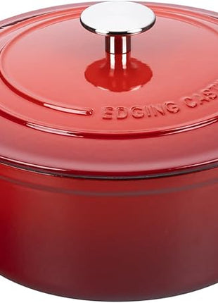 Enameled Cast Iron Dutch Oven Pot with Lid, 7 Quart, Round Dutch Ovens, Bread Oven Dual Handles, for Bread Baking, Oven Safe up to 500°F, Red