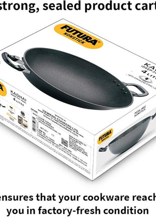 HAWKINS Futura Nonstick Kadhai 4 L, 30 cm, 3.25 mm with SS lid