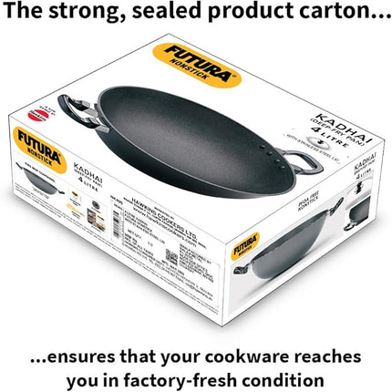 HAWKINS Futura Nonstick Kadhai 4 L, 30 cm, 3.25 mm with SS lid