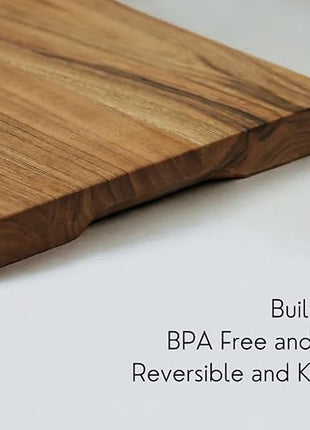 Vesta Homes Wooden Cutting Board for Kitchen/Chopping, Serving Board/Block for Vegetables, Fruits, Cheese and Charcuterie | Natural Acacia Wood | 15 * 10 * 1 Inches | Handcrafted in India