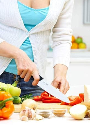 WACOOL Ceramic Knife Set 3-Piece (6-inch Chef's Knife, 5-inch Utility Knife,4-inch Fruit Paring Knife), with 3 Knife Sheaths for Each Blade (Colorful Handle)