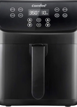 COMFEE' 5.8Qt Digital Air Fryer, Toaster Oven & Oilless Cooker, 1700W with 8 Preset Functions, LED Touchscreen, Shake Reminder, Non-stick Detachable Basket, BPA & PFOA Free (110 electronic Recipes)