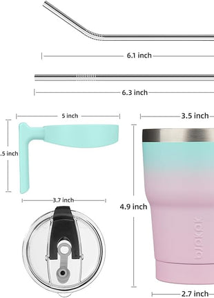 BJPKPK 10 oz Tumbler With Handle Stainless Steel Insulated Tumblers With Lid And Straw For Women,Bubble Gum