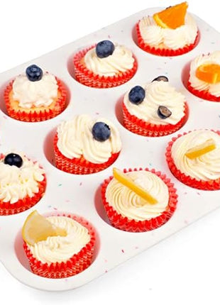 Silicone Muffin Pan Regular 12 Cups Muffin Tin Cupcake Pans for Baking Non-stick Muffin Tray Mold Easy Release,Durable,BPA Free