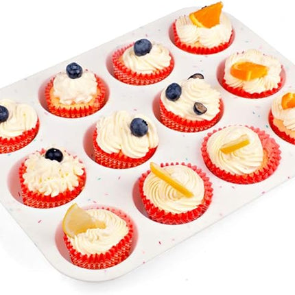 Silicone Muffin Pan Regular 12 Cups Muffin Tin Cupcake Pans for Baking Non-stick Muffin Tray Mold Easy Release,Durable,BPA Free