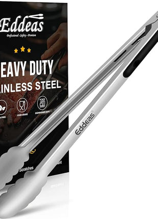 Grill Tongs, 17 Inch Extra Long BBQ Tongs, Heat Resistant 600 Degrees Stainless Steel tongs, Kitchen Metal Locking Tongs for Cooking, Grilling, Outdoor Barbecue